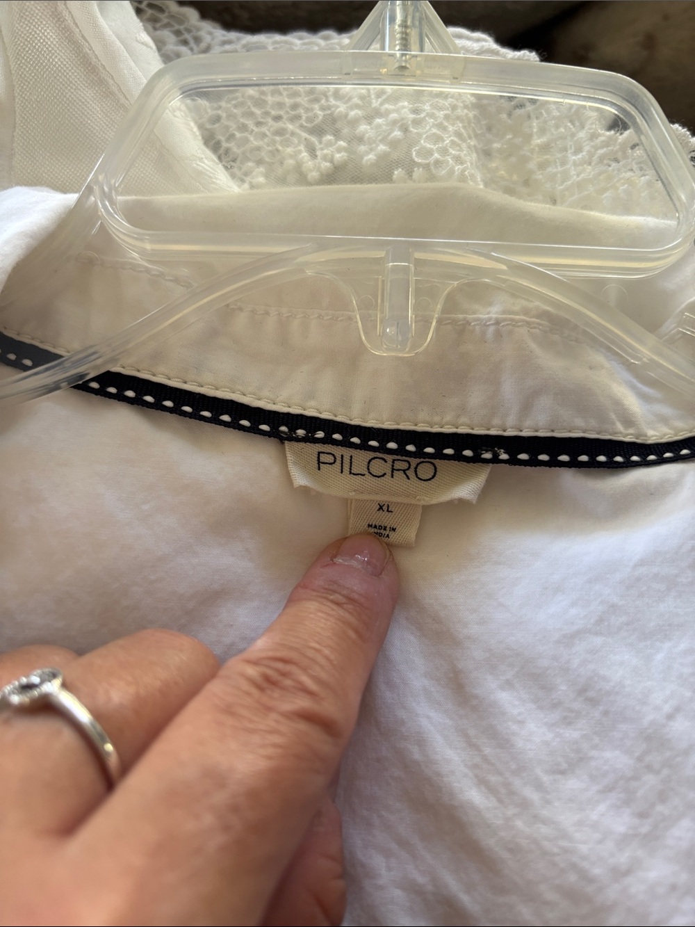 Pilcro White Ruffle-Trim V-Neck Tunic - Picture 2 of 3